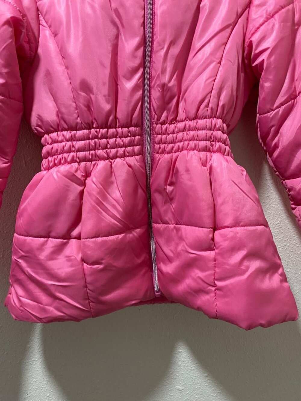Rothschild Girls Puffer Jacket Pink Faux Fur Hood Winter Coat Size XL 16 - Picture 4 of 9